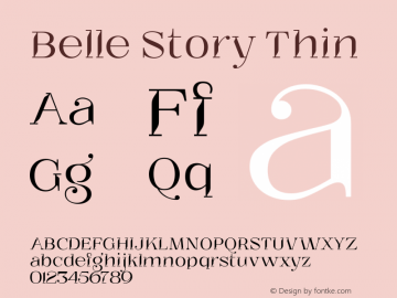 Belle Story Thin Version 1.000 Font Sample