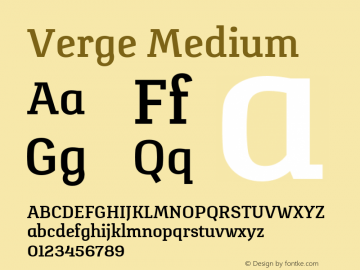 Verge Medium Version 1.000 Font Sample