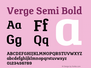 Verge Semi Bold Version 1.000 Font Sample