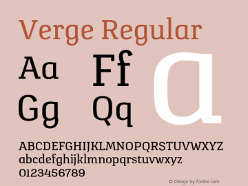 Verge Regular Version 1.000 Font Sample