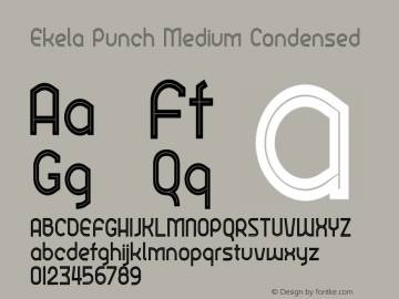 Ekela Punch Medium Condensed Version 1.0; Jun 2020 Font Sample
