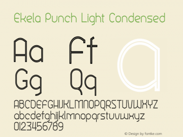 Ekela Punch Light Condensed Version 1.0; Jun 2020 Font Sample