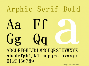 Arphic Serif Bold Version 1.00图片样张