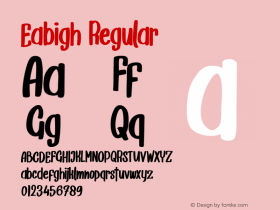 Eabigh Version 1.000 Font Sample