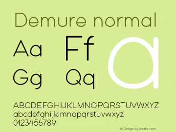 Demure Version 1 Font Sample