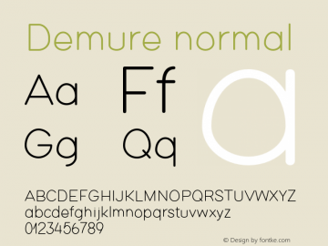 Demure Version 1 Font Sample