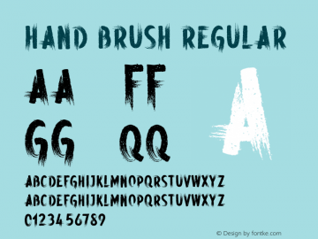 Hand Brush Version 1.008;Fontself Maker 3.5.1 Font Sample
