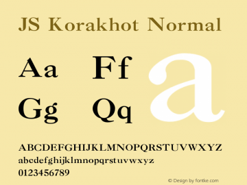 JSKorakhot-Normal Version 2.000 2005 initial release Font Sample