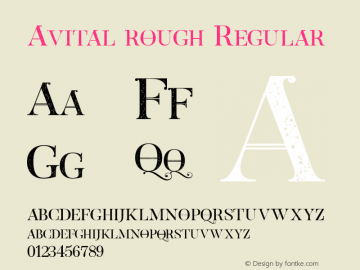 Avital rough  Font Sample