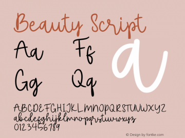 Beauty Script Version 1.006;Fontself Maker 3.5.1图片样张