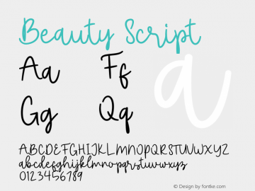 Beauty Script Version 1.006;Fontself Maker 3.5.1图片样张