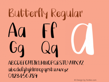 Butterfly Version 1.001;Fontself Maker 3.5.1 Font Sample