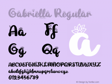 Gabriella Version 1.000 Font Sample