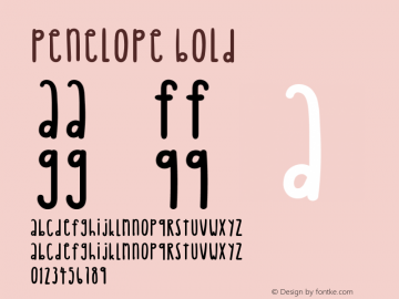 Penelope Bold Version 1.001;Fontself Maker 3.5.1 Font Sample