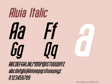 Alvia Italic Version 1.00;July 8, 2020;FontCreator 11.5.0.2422 64-bit图片样张