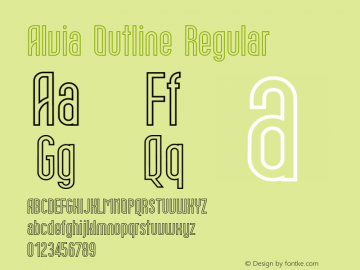 Alvia Outline Version 1.00;July 8, 2020;FontCreator 11.5.0.2422 64-bit Font Sample
