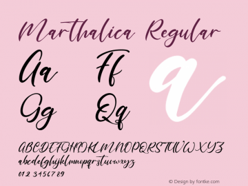 Marthalica Version 1.00;July 26, 2020;FontCreator 12.0.0.2563 64-bit Font Sample