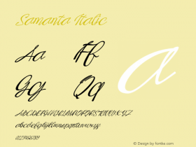 Samanta Italic Version 1.00;July 18, 2020;FontCreator 12.0.0.2563 64-bit图片样张