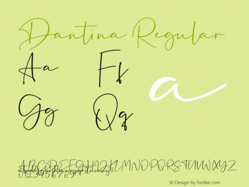 Dantina Version 1.00;February 7, 2019;FontCreator 11.5.0.2427 64-bit Font Sample