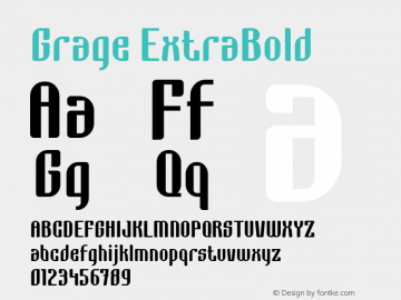 Grage ExtraBold Version 1.00;June 8, 2020;FontCreator 11.5.0.2430 64-bit图片样张