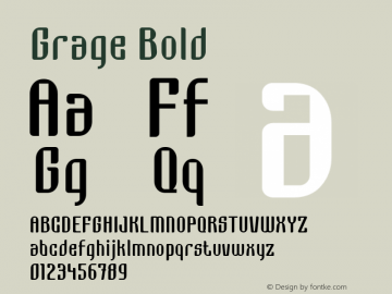 Grage Bold Version 1.00;June 8, 2020;FontCreator 11.5.0.2430 64-bit图片样张
