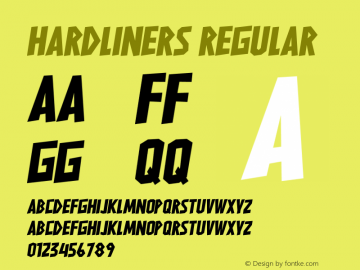 HARDLINERS Version 0.00;June 24, 2020;FontCreator 11.5.0.2427 64-bit图片样张