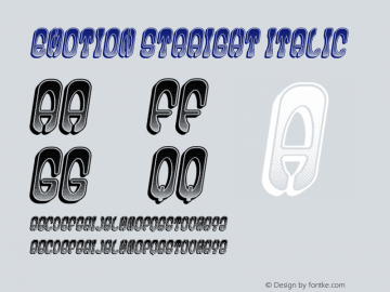 Emotion Straight Italic Version 1.000 Font Sample