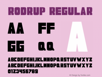 RODRUP Version 001.050 Font Sample