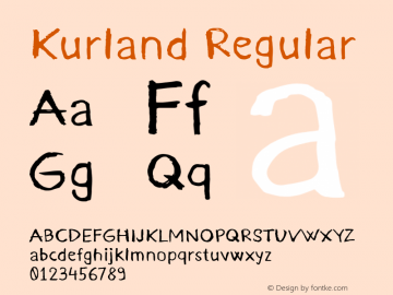 Kurland 016 Font Sample