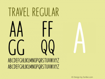 Travel Version 1.00 June 23, 2020, initial release Font Sample