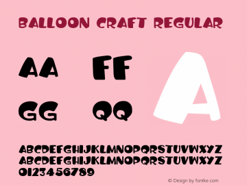 Balloon Craft Version 1.00;July 30, 2020;FontCreator 11.5.0.2430 64-bit图片样张