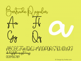 Bertrade Version 1.00;January 26, 2020;FontCreator 12.0.0.2525 64-bit Font Sample