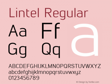 Lintel Regular Version 1.001 Font Sample