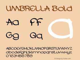 UMBRELLA Bold Version 1.00;October 17, 2019;FontCreator 11.5.0.2430 64-bit图片样张
