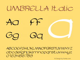 UMBRELLA Italic Version 1.00;October 17, 2019;FontCreator 11.5.0.2430 64-bit Font Sample