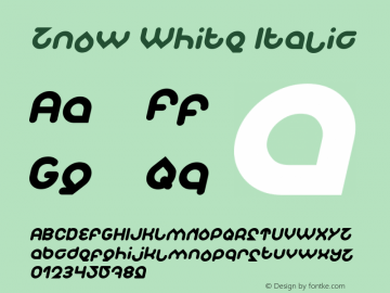 Znow White Italic Version 1.00;November 8, 2019;FontCreator 11.5.0.2430 64-bit Font Sample