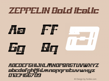 ZEPPELIN Bold Italic Version 1.00;November 13, 2019;FontCreator 11.5.0.2430 64-bit图片样张