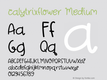 calytrixflower Version 001.000 Font Sample