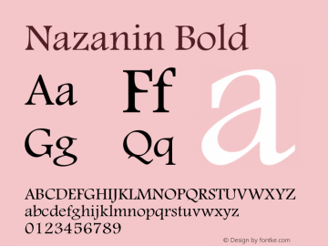 Nazanin Bold Macromedia Fontographer 4.1 16/09/97 Font Sample