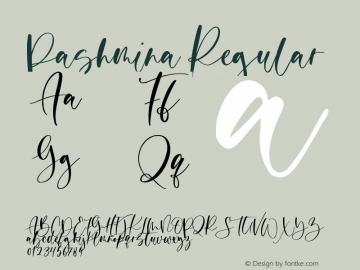 Pashmina Version 1.00;August 3, 2020;FontCreator 11.5.0.2430 32-bit Font Sample