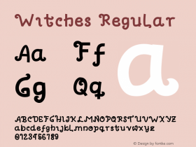Witches Version 1.00;January 17, 2020;FontCreator 11.5.0.2422 64-bit图片样张