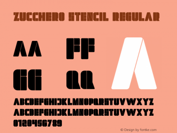 Zucchero Stencil Version 1.00;February 1, 2020;FontCreator 11.5.0.2427 32-bit图片样张