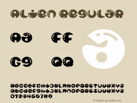 Alien Version 1.00;July 29, 2020;FontCreator 11.5.0.2427 32-bit Font Sample