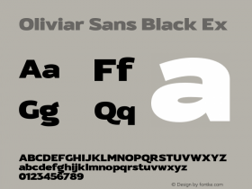 Oliviar Sans Black Ex Version 1.002;hotconv 1.0.109;makeotfexe 2.5.65596图片样张