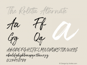 The Roletta Alternate Version 1.00;July 28, 2020;FontCreator 13.0.0.2643 64-bit图片样张