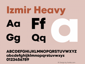 Izmir-Heavy Version 1.000 Font Sample