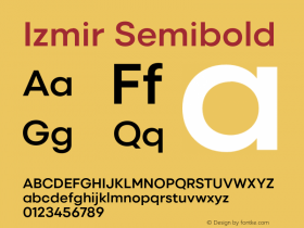 Izmir-Semibold Version 1.000 Font Sample