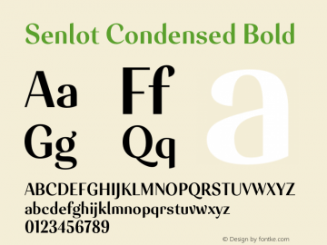 Senlot-CondensedBold Version 1.000 Font Sample