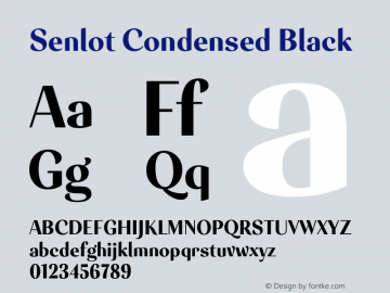 Senlot-CondensedBlack Version 1.000 Font Sample