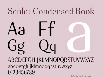 Senlot-CondensedBook Version 1.000 Font Sample